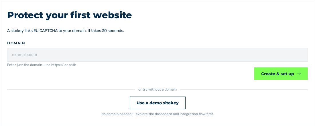 Dialog Protect your first website