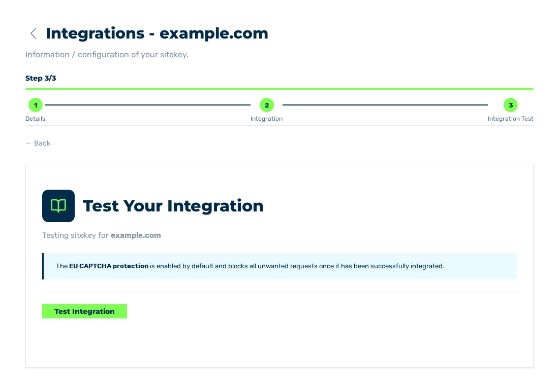 Ansicht Integration Test
