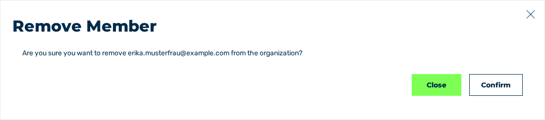 Remove Member dialog